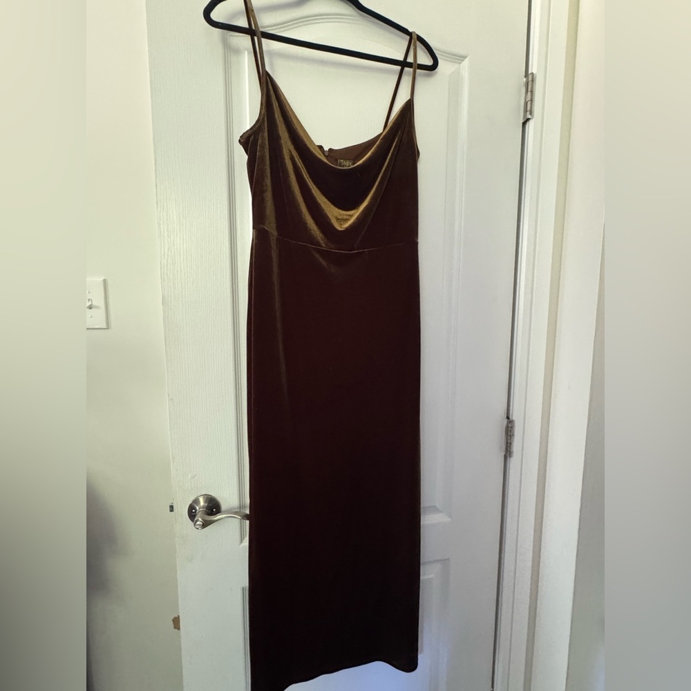 Taylor Brown Velvet Maxi Dress